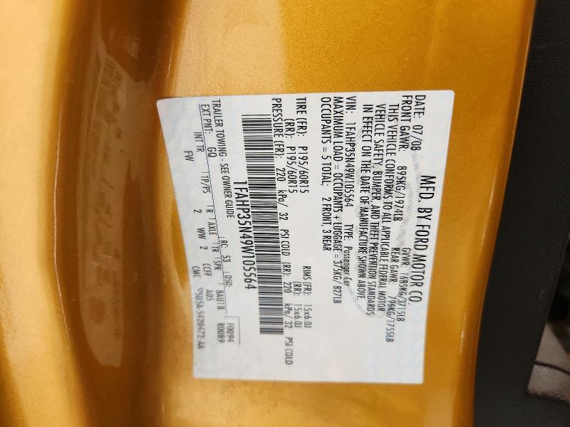 Продаж на аукціоні авто 2009 Ford Focus, vin: 1FAHP35N49W105564, номер лоту: 66848476