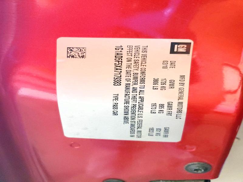 Aukcja sprzedaży 2010 Chevrolet Cobalt, vin: 1G1AD5F5XA7179383, numer aukcji: 70042096