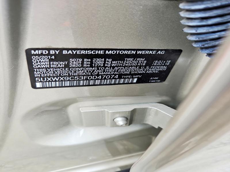Aukcja sprzedaży 2015 Bmw X3, vin: 5UXWX9C53F0D47074, numer aukcji: 67159006