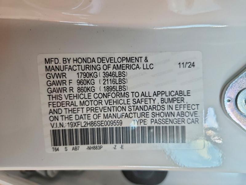 Продаж на аукціоні авто 2025 Honda Civic, vin: 19XFL2H86SE009559, номер лоту: 69153026
