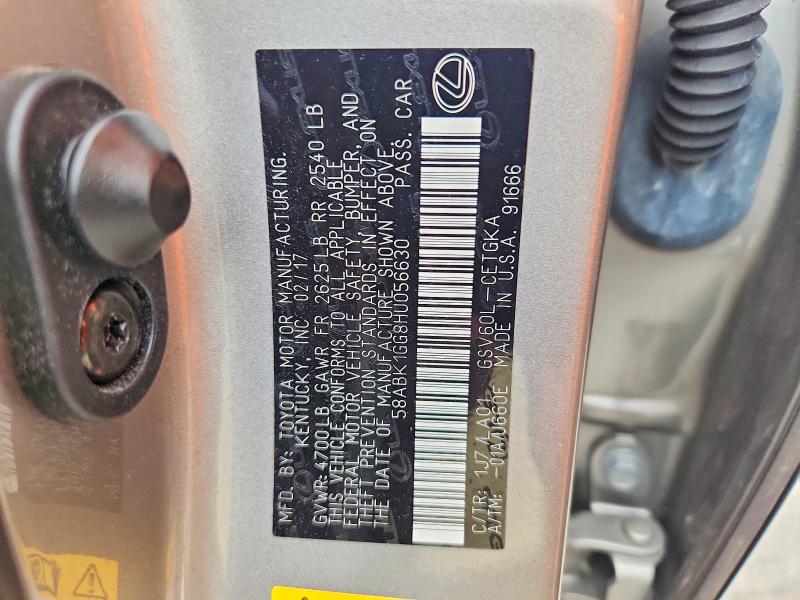 67454796 :رقم المزاد ، 58ABK1GG8HU056630 vin ، 2017 Lexus Es مزاد بيع