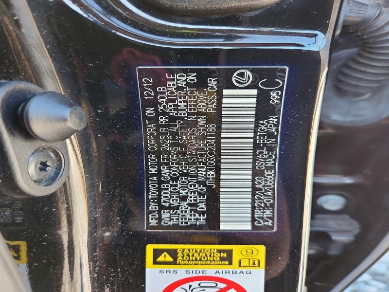 68869926 :رقم المزاد ، JTHBK1GGXD2041188 vin ، 2013 Lexus Es مزاد بيع
