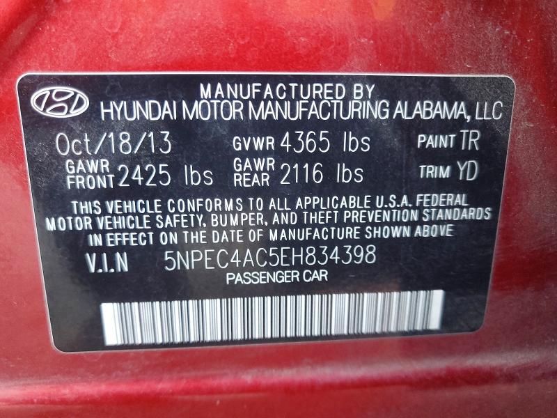 Продаж на аукціоні авто 2014 Hyundai Sonata, vin: 5NPEC4AC5EH834398, номер лоту: 70525576
