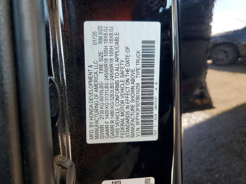 Продаж на аукціоні авто 2026 Honda Ridgeline, vin: 5FPYK3F50TB016259, номер лоту: 70337386