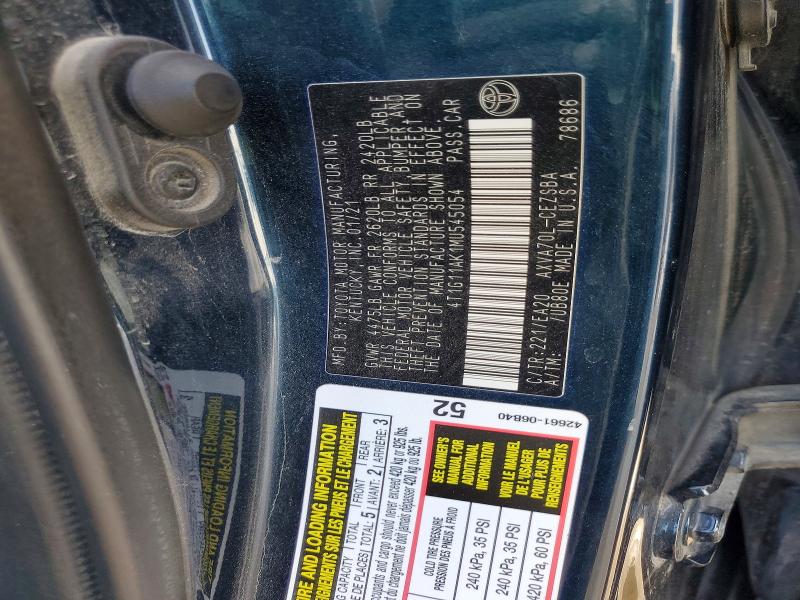 69112616 :رقم المزاد ، 4T1G11AK1MU545054 vin ، 2021 Toyota Camry مزاد بيع