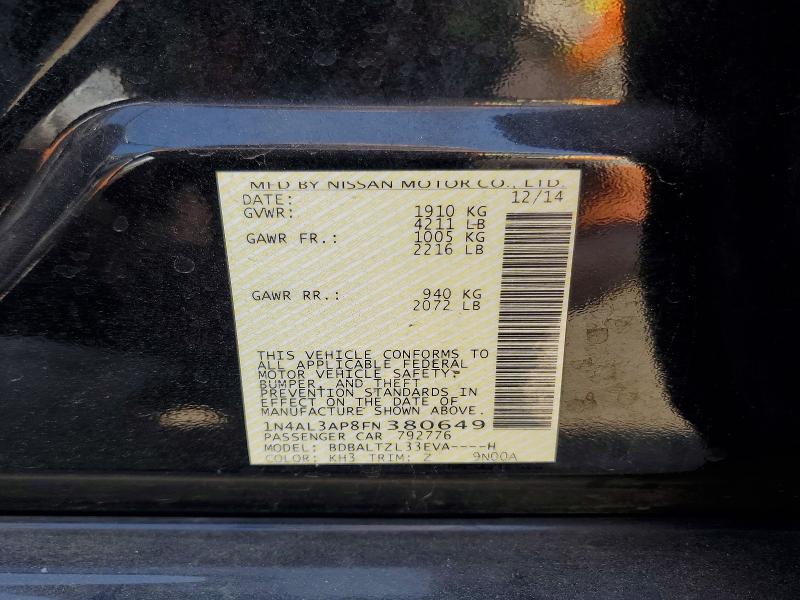 Продаж на аукціоні авто 2015 Nissan Altima, vin: 1N4AL3AP8FN380649, номер лоту: 70738336