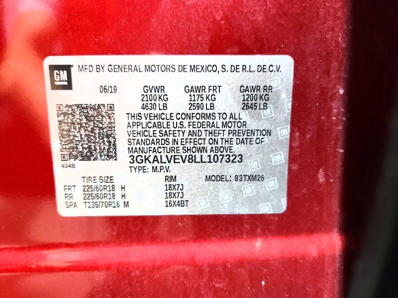 Продаж на аукціоні авто 2020 Gmc Terrain, vin: 3GKALVEV8LL107323, номер лоту: 66169566