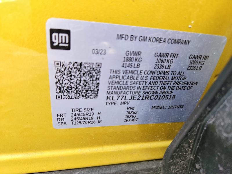 Продаж на аукціоні авто 2024 Chevrolet Trax, vin: KL77LJE21RC010518, номер лоту: 69331396