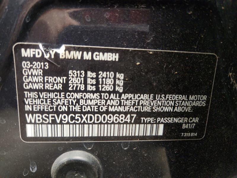 2013 Bmw M5 მანქანა იყიდება აუქციონზე, vin: WBSFV9C5XDD096847        , აუქციონის ნომერი: 68630156