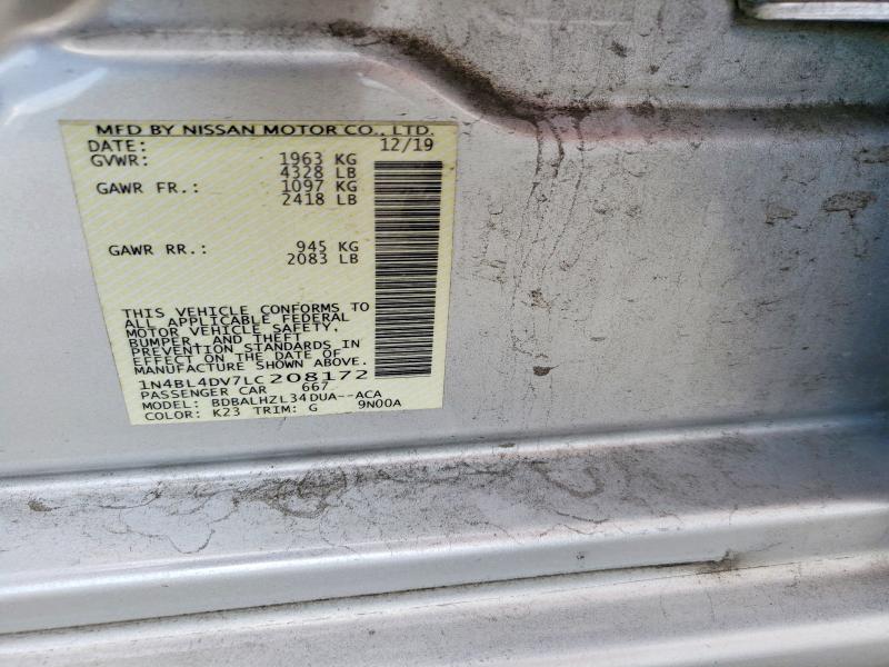 Aukcja sprzedaży 2020 Nissan Alitma, vin: 1N4BL4DV7LC208172, numer aukcji: 67287456