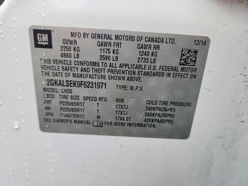 Продажа на аукционе авто 2015 Gmc Terrain, vin: 2GKALSEK9F6231971, номер лота: 67073736