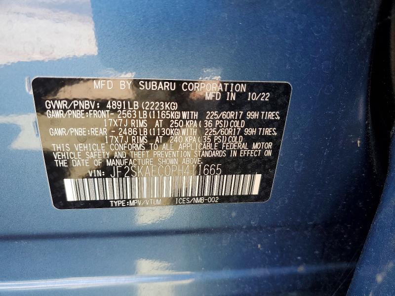 70047936 :رقم المزاد ، JF2SKAEC0PH411665 vin ، 2023 Subaru Forester مزاد بيع