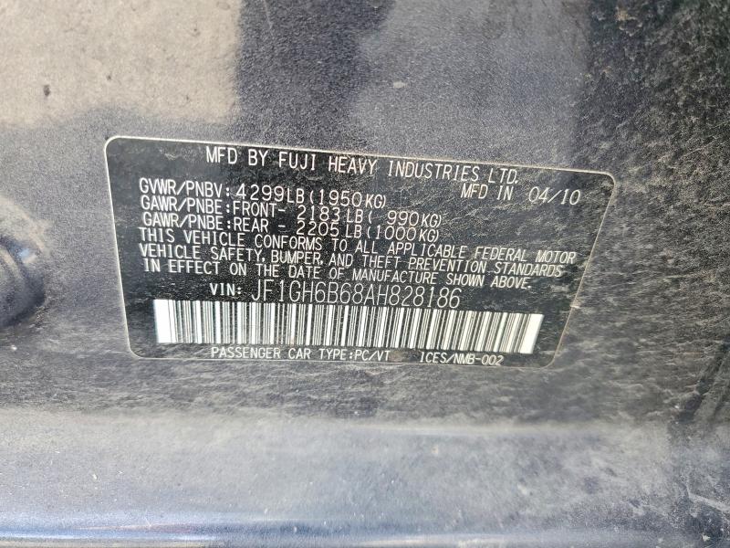 2010 Subaru Impreza მანქანა იყიდება აუქციონზე, vin: JF1GH6B68AH828186, აუქციონის ნომერი: 70943916