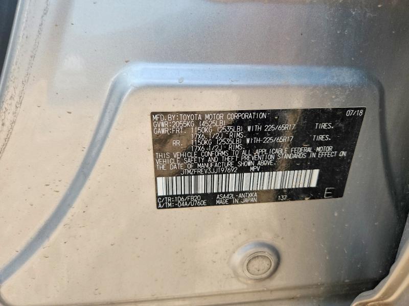 Aukcja sprzedaży 2018 Toyota Rav4, vin: JTMZFREV3JJ197692, numer aukcji: 67071256