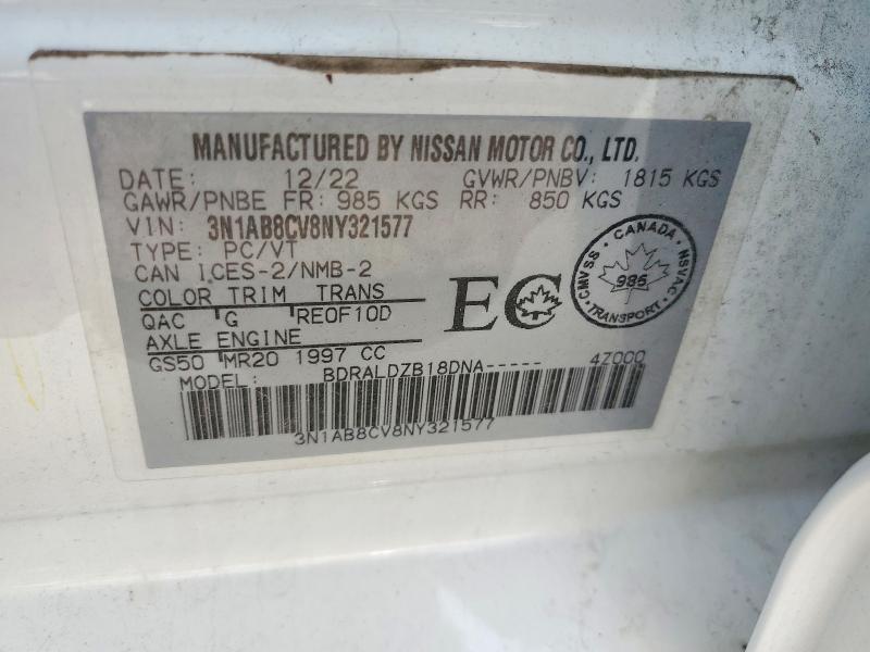 Продажа на аукционе авто 2022 Nissan Sentra, vin: 3N1AB8CV8NY321577, номер лота: 66783796
