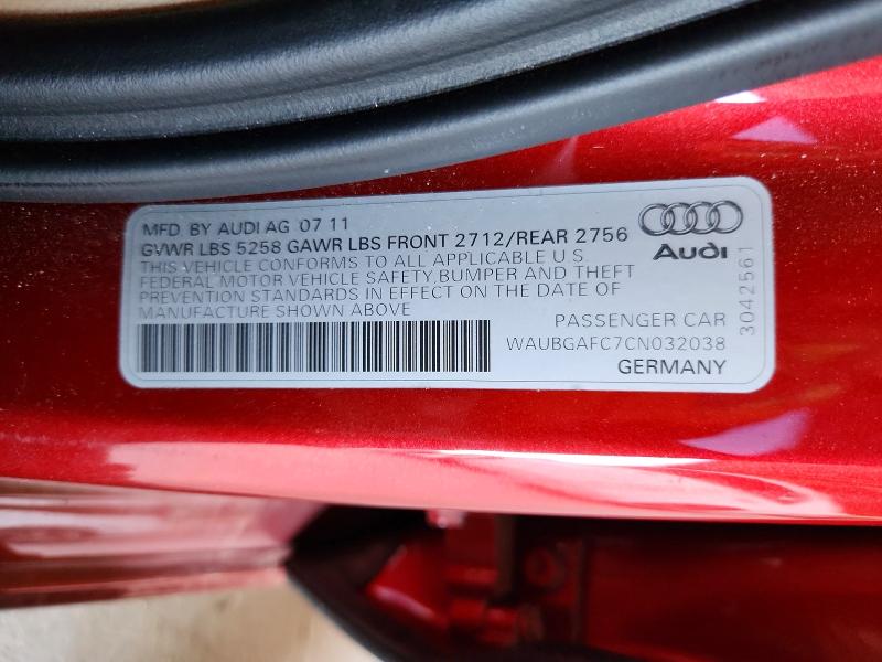 Aukcja sprzedaży 2012 Audi A6, vin: WAUBGAFC7CN032038, numer aukcji: 68546776