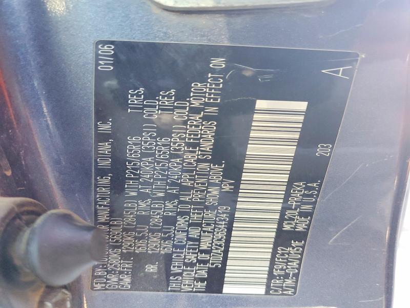 2006 Toyota Sienna მანქანა იყიდება აუქციონზე, vin: 5TDZA23C96S443419, აუქციონის ნომერი: 69855736