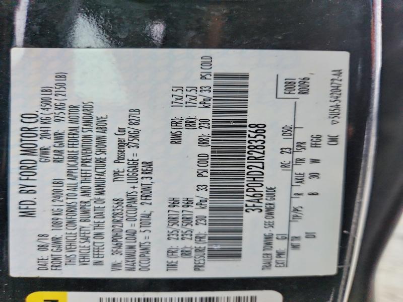 Aukcja sprzedaży 2018 Ford Fusion, vin: 3FA6P0HD2JR283568, numer aukcji: 70299556