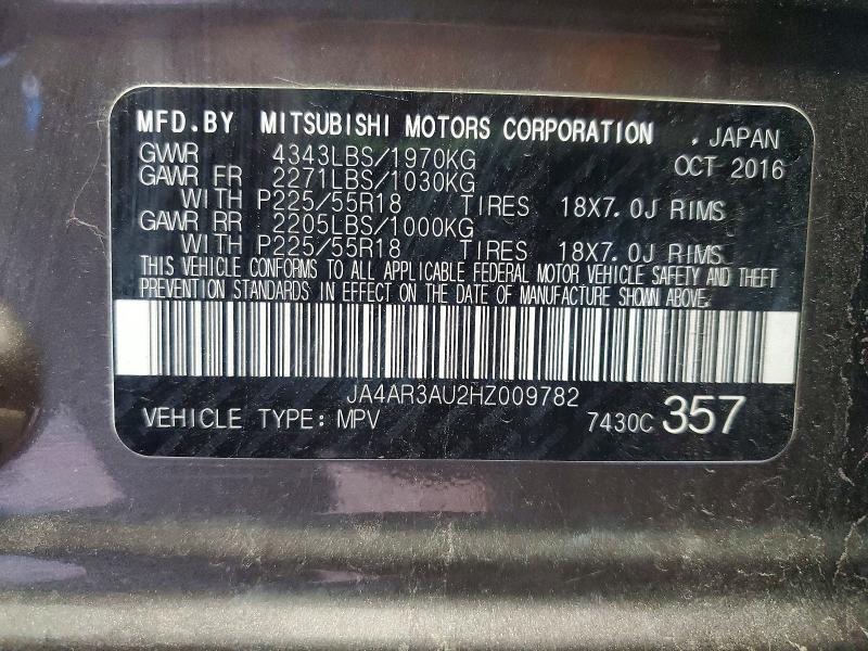 Продажа на аукционе авто 2017 Mitsubishi Outlander Sport, vin: JA4AR3AU2HZ009782, номер лота: 68059726