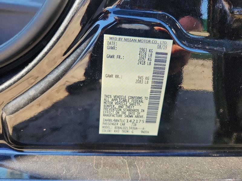 2020 Nissan Altima მანქანა იყიდება აუქციონზე, vin: 1N4BL4BV7LC142175, აუქციონის ნომერი: 69374746