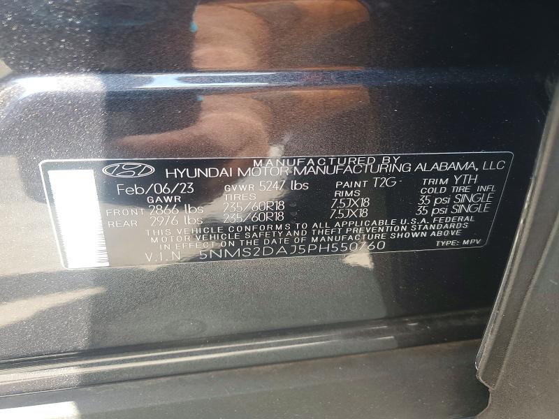 Продажа на аукционе авто 2023 Hyundai Santa Fe, vin: 5NMS2DAJ5PH550760, номер лота: 67916076