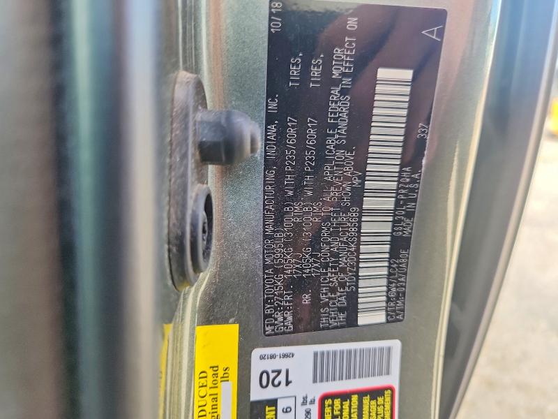 Продажа на аукционе авто 2019 Toyota Sienna, vin: 5TDYZ3DC4KS985689, номер лота: 68301256