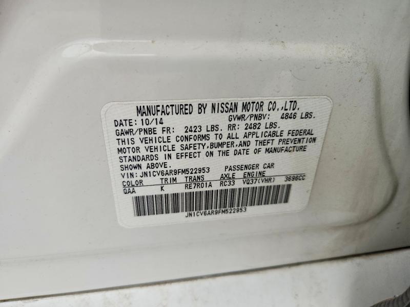 Продаж на аукціоні авто 2015 Infiniti Q40, vin: JN1CV6AR9FM522953, номер лоту: 69102166