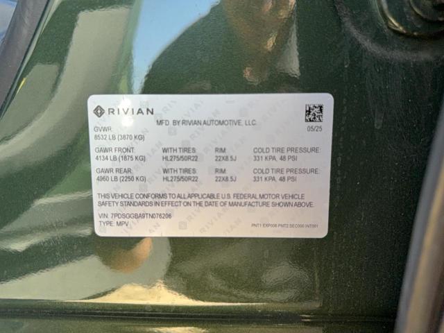Aukcja sprzedaży 2026 Rivian R1s, vin: 7PDSGGBA9TN076206, numer aukcji: 71453196