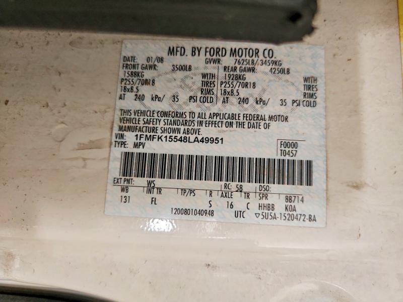 65967026 :رقم المزاد ، 1FMFK15548LA49951 vin ، 2008 Ford Expedition مزاد بيع