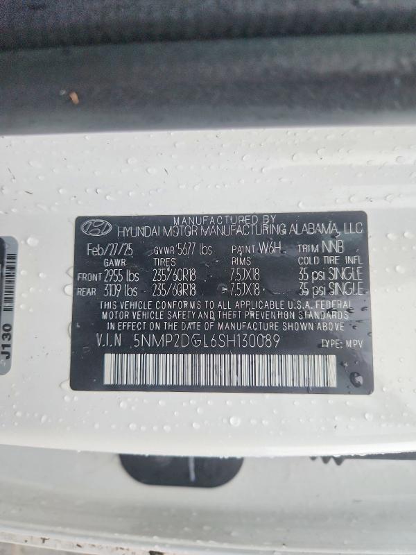 Продаж на аукціоні авто 2025 Hyundai Santa Fe, vin: 5NMP2DGL6SH130089, номер лоту: 67508136