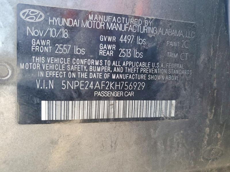 Продажа на аукционе авто 2019 Hyundai Sonata, vin: 5NPE24AF2KH756929, номер лота: 70676456