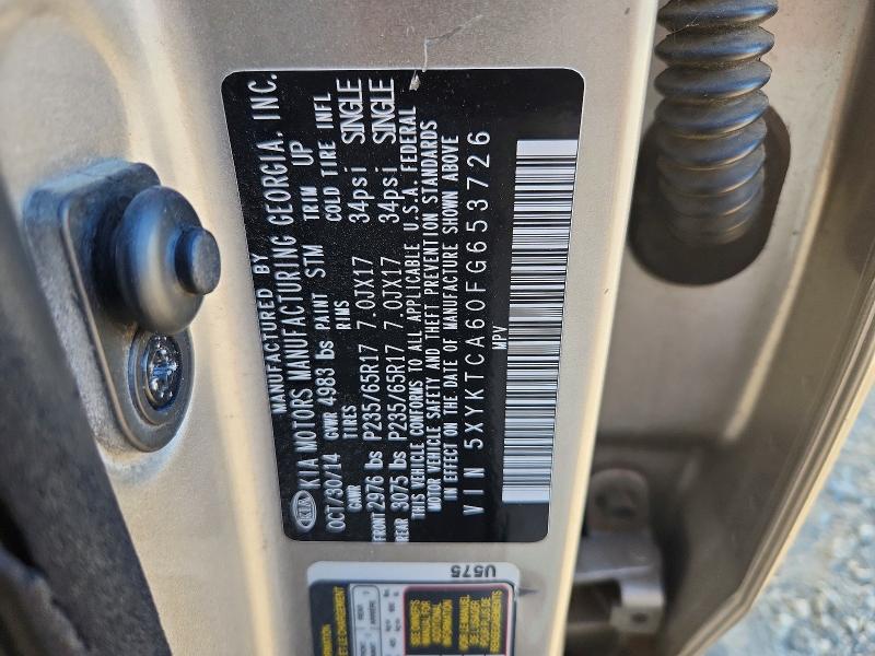 Продаж на аукціоні авто 2015 Kia Sorento, vin: 5XYKTCA60FG653726, номер лоту: 71215946