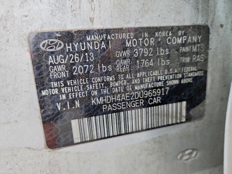 Aukcja sprzedaży 2013 Hyundai Elantra, vin: KMHDH4AE2DU965917, numer aukcji: 71076786