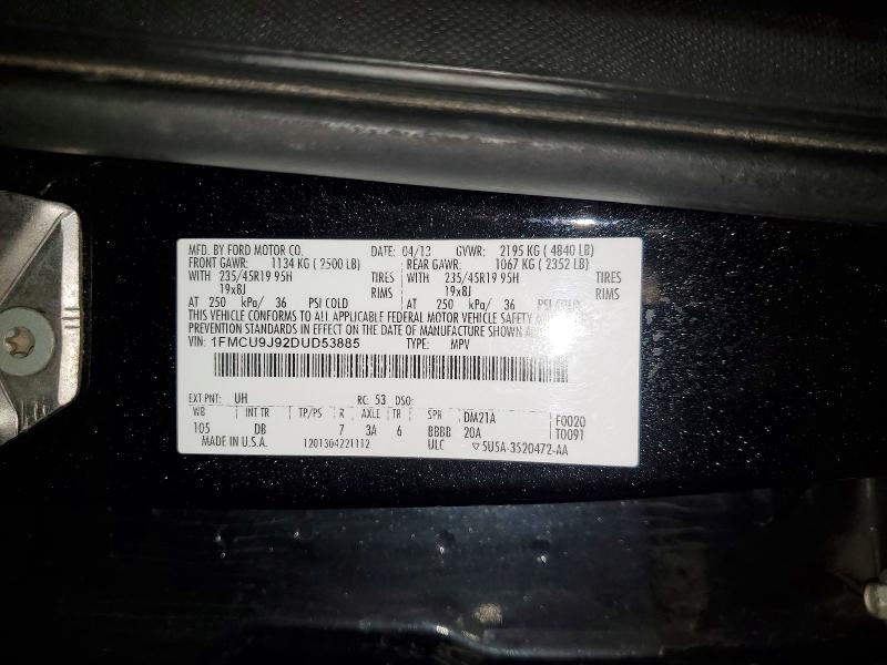 Продаж на аукціоні авто 2013 Ford Escape, vin: 1FMCU9J92DUD53885, номер лоту: 70122076