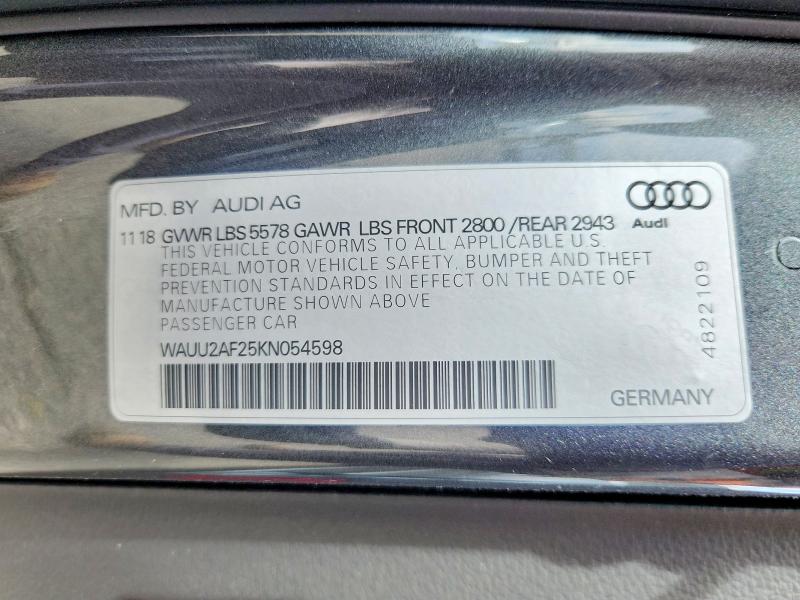 Aukcja sprzedaży 2019 Audi A7, vin: WAUU2AF25KN054598, numer aukcji: 67447646