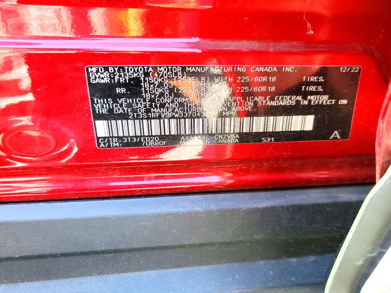 Продажа на аукционе авто 2023 Toyota Rav4, vin: 2T3S1RFV9PW337043, номер лота: 69996146
