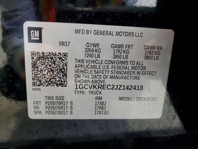 69704026 :رقم المزاد ، 1GCVKREC2JZ142418 vin ، 2018 Chevrolet Silverado مزاد بيع