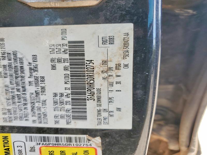 Aukcja sprzedaży 2013 Ford Fusion, vin: 3FA6P0HR5DR102754, numer aukcji: 70480996