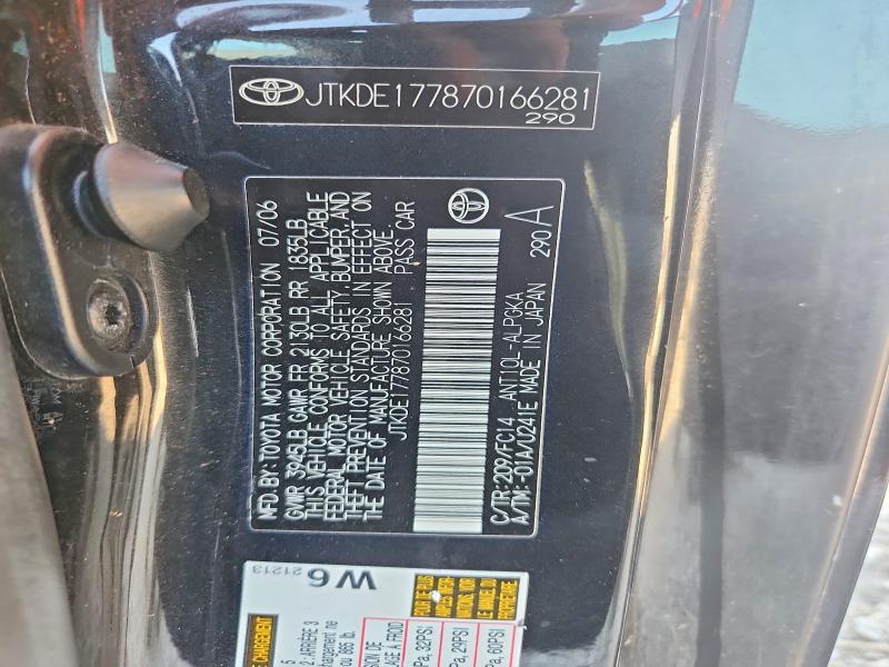 Aukcja sprzedaży 2007 Scion Tc, vin: JTKDE177870166281, numer aukcji: 67364736