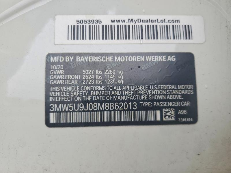 Продажа на аукционе авто 2021 Bmw M340xi, vin: 3MW5U9J08M8B62013, номер лота: 67263566