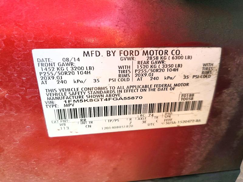 Aukcja sprzedaży 2015 Ford Explorer, vin: 1FM5K8GT4FGA55870, numer aukcji: 70333036