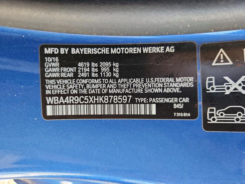 Продаж на аукціоні авто 2017 Bmw 430xi, vin: WBA4R9C5XHK878597, номер лоту: 68086716