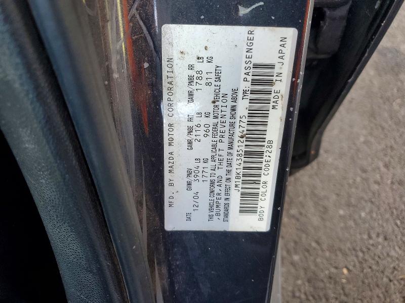 2005 Mazda 3 მანქანა იყიდება აუქციონზე, vin: JM1BK143851264775, აუქციონის ნომერი: 67716546