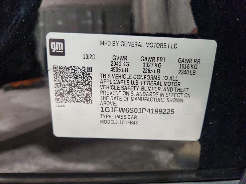 70595886 :رقم المزاد ، 1G1FW6S01P4199225 vin ، 2023 Chevrolet Bolt Ev مزاد بيع