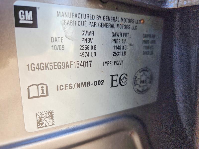 2010 Buick Allure/lacrosse მანქანა იყიდება აუქციონზე, vin: 1G4GK5EG9AF154017, აუქციონის ნომერი: 68829676
