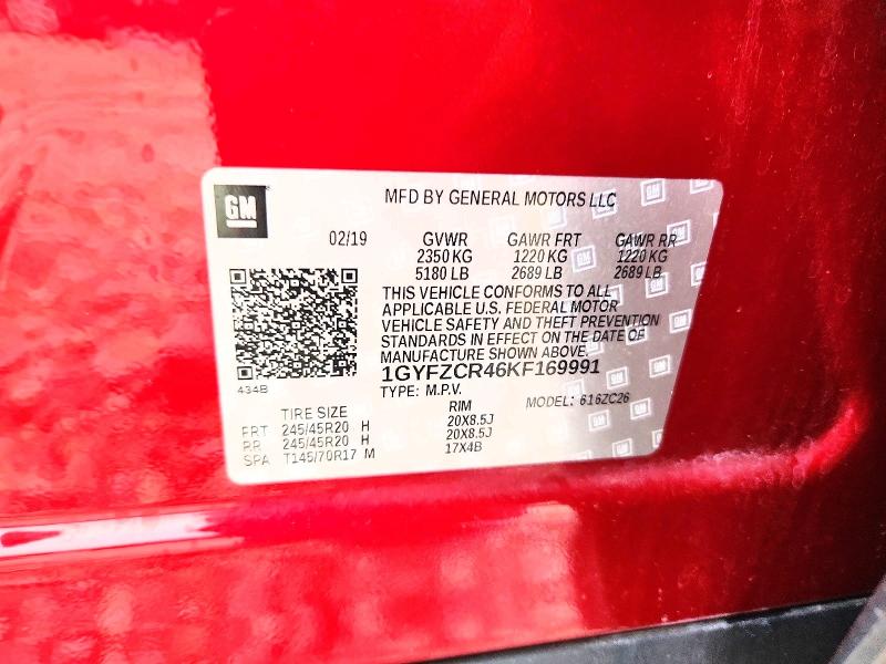 66320526 :رقم المزاد ، 1GYFZCR46KF169991 vin ، 2019 Cadillac Xt4 مزاد بيع