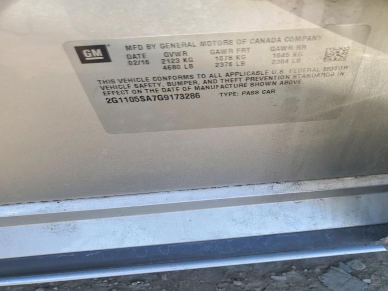 Продаж на аукціоні авто 2016 Chevrolet Impala, vin: 2G1105SA7G9173286, номер лоту: 70729686