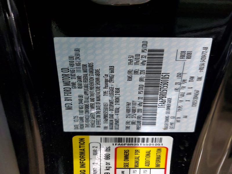 Продажа на аукционе авто 2026 Ford Mustang, vin: 1FA6P8R05T5501051, номер лота: 67518856