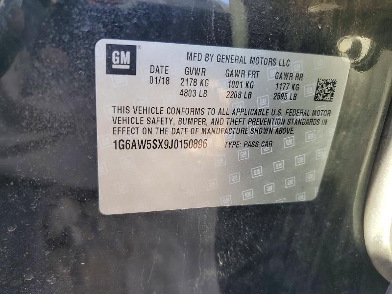 Aukcja sprzedaży 2018 Cadillac Cts, vin: 1G6AW5SX9J0150896, numer aukcji: 67432376