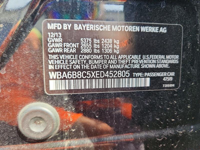 Aukcja sprzedaży 2014 Bmw 640, vin: WBA6B8C5XED452805, numer aukcji: 70096966